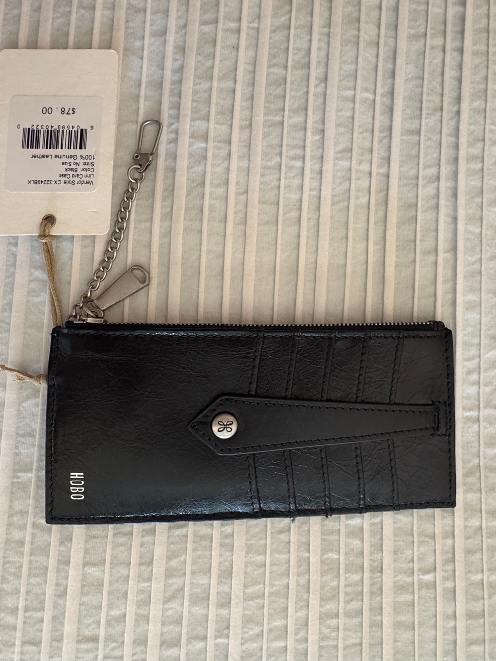 NWT Hobo leather slim card holder black